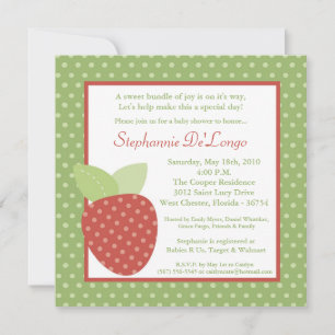 5x5 Baby shower de fraises de ferme Invitation