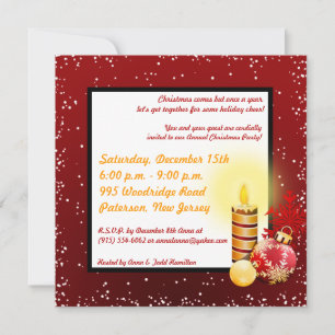 5x5 Candle Night Christmas Party Invitation