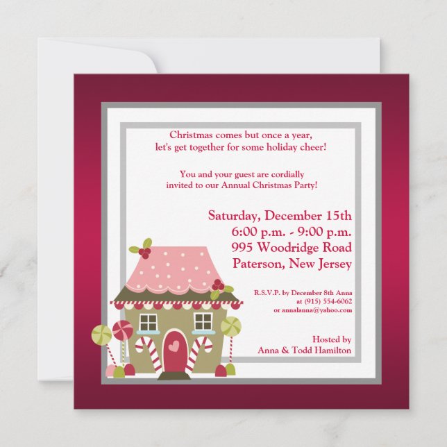 5x5 Candy Land House Invitation (Devant)
