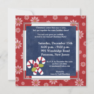 5x5 Christmas Holly sur Sucres de canne Invitation