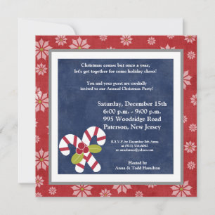 5x5 Christmas Holly sur Sucres de canne Invitation