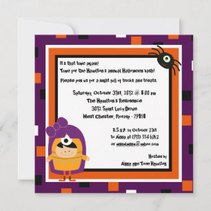 5x5 Costume Party Halloween Invitation