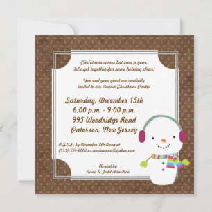 5x5 hiver Snowman hiver Neige Invitation