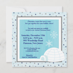 5x5 Icy Igloo Baby Blue Invitation