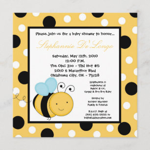 5x5 Invitation au Baby shower d'abeilles à miel de