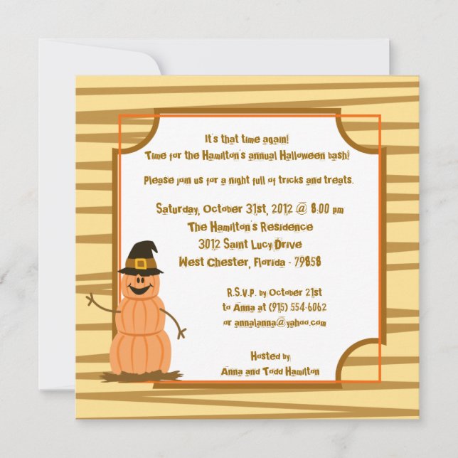 5x5 Invitation de fête d'Halloween (Devant)