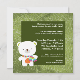5x5 Invitation d'ours polaire de Noël