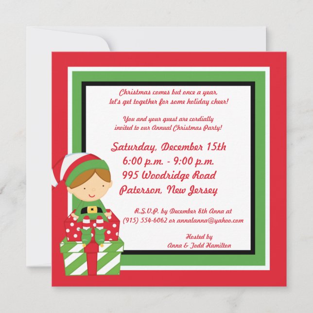 5x5 M. & Mme Claus Invitation à la fête de Noël (Devant)