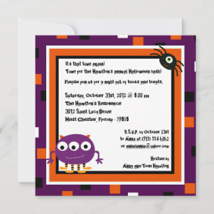 5x5 Monster Bash Invitation de la fête d'Halloween
