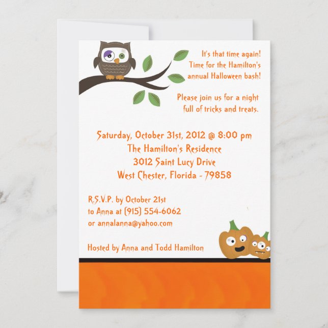 5x5 Petites lianes Invitation à la fête d'Hallowee (Devant)