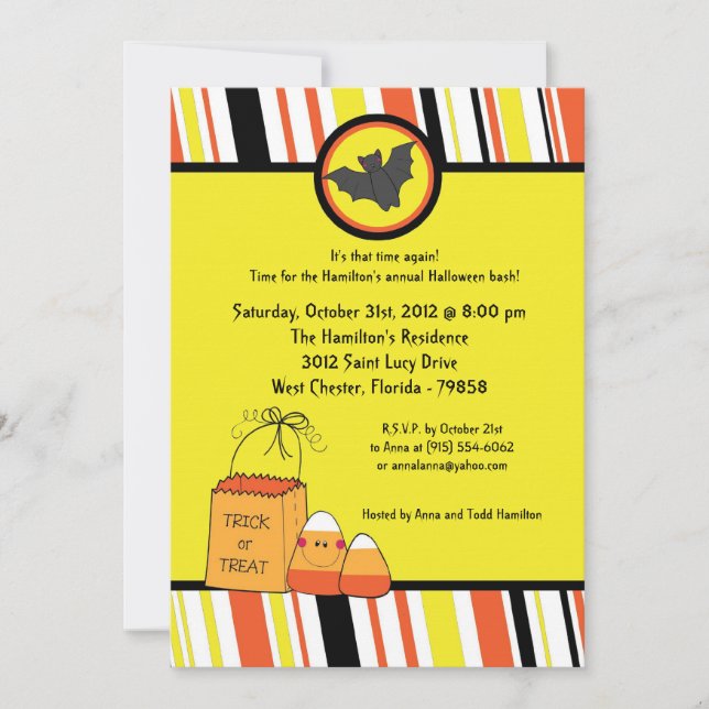 5x5 Trick ou Treat Halloween Party Invitation (Devant)