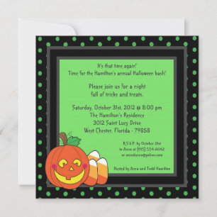 5x5 Trick ou Treat Halloween Party Invitation
