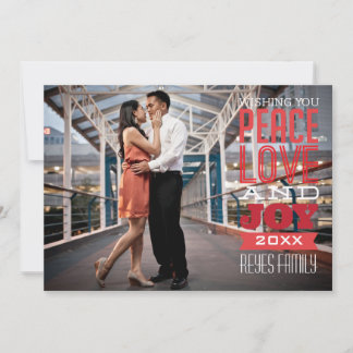 5x7 1 Carte photo photo Paix, Amour et Joie