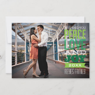 5x7 1 Carte photo photo Paix, Amour et Joie