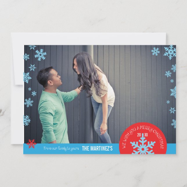 5x7 1 Carte photo photo Snowflake (Devant)