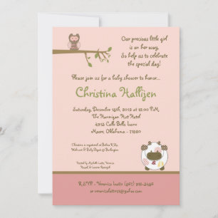 5x7 Abby's Farm Pink Barn Invitation Baby shower