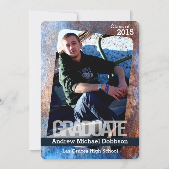 5x7 Acier rouillé Grunge Faire-part principal (Devant)