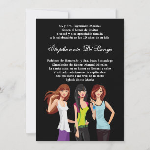 5x7 Adolescents Ado Quinceanera Invitation d'anniv