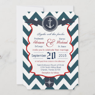 5x7 Ancres nautiques Faire-part de mariage Com