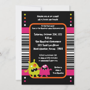 5x7 Anniversaire Bash Halloween Invitation de fête