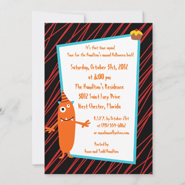 5x7 Anniversaire Bash Halloween Invitation de fête (Devant)