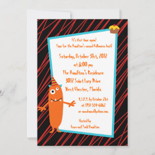 5x7 Anniversaire Bash Halloween Invitation de fête