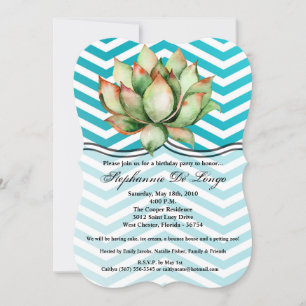 5x7 Anniversaire Invitation Boho Cactus Cactus Suc