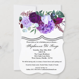 5x7 Anniversaire Invitation Lavande Hibiscus sur W