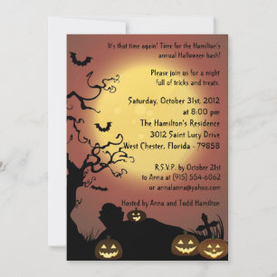 5x7 Arbres Déplaisants Invitation de fête d'Hallow