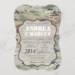 5x7 Armée de l'air Faire-part de mariage OCP Camo