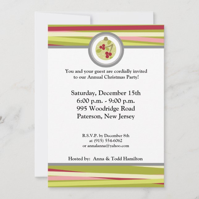 5x7 Assortis Ornements de Noël Invitation (Devant)