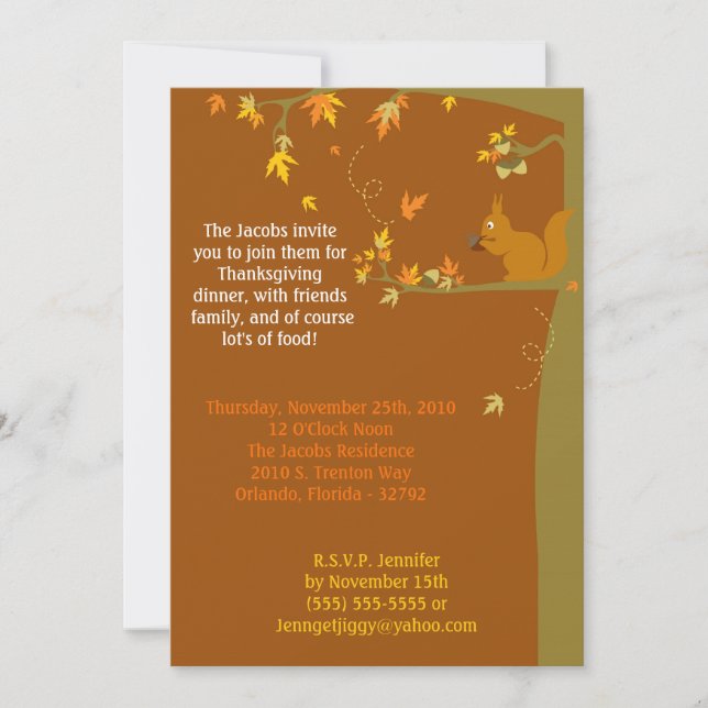 5x7 Automne Quitte Thanksgiving Party Invitation (Devant)