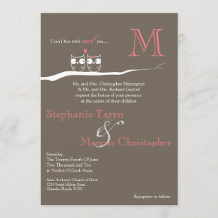 5x7 avec le hibou vous faire-part de mariage de