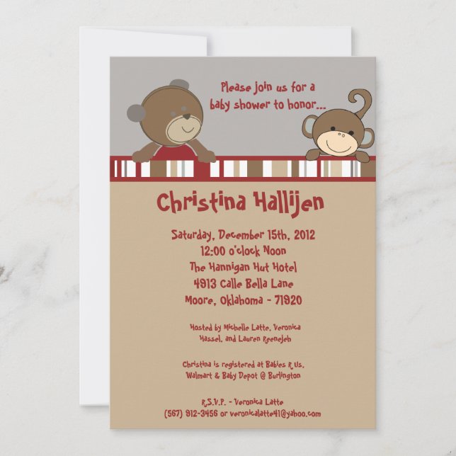 5x7 Baby shower Boutons de Cocalo Invitation (Devant)