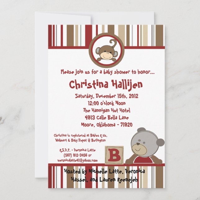 5x7 Baby shower Boutons de Cocalo Invitation (Devant)