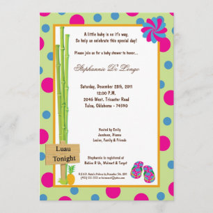 5x7 Baby shower de Luau Invitation