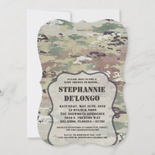 5x7 Baby shower Invitation armée OCP Camo Uniform