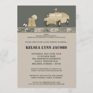 5x7 Baby shower Invitation ARMY Camo ACU Imprimer