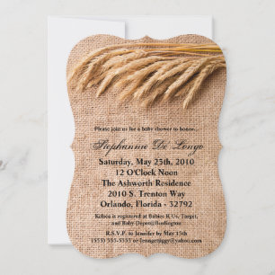 5x7 Baby shower Invitation Blé sur Burlap Sack Co