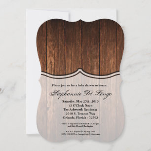 5x7 Baby shower Invitation Grange Bois Pays Rusti