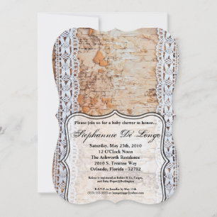 5x7 Baby shower Invitation Pays Grange Dentelle en