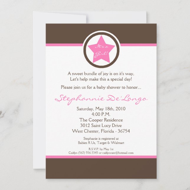 5x7 Baby shower rock rock léger Invitation (Devant)