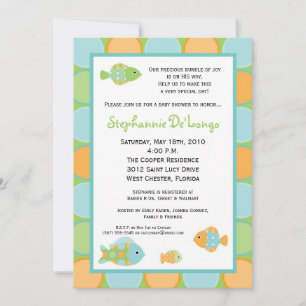 5x7 Baby shower Sea Life Invitation au poisson
