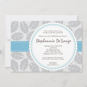 5x7 Bande Bleue Feuillage Brida Douche Invitation