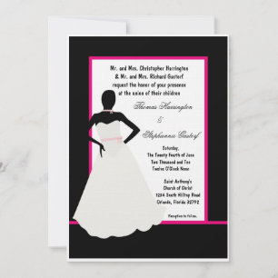 5x7 Black Bride Faire-part de mariage