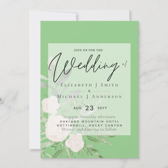 5x7 blanc Bouquet - Mariage budgétaire superposé (Devant)