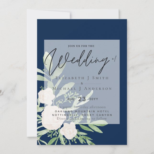 5x7 blanc Bouquet - Mariage budgétaire superposé (Devant)