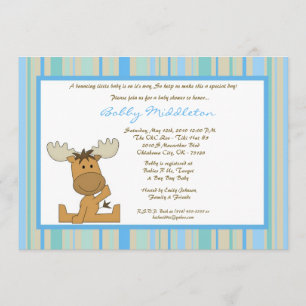 5x7 Blue Boy Invitation Baby shower de l'orignal d