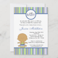 5x7 Blue Latino Baby Boy Baby shower Invitation