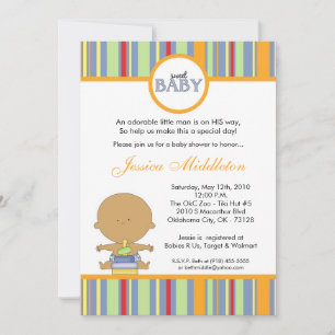 5x7 Blue Latino Baby Boy Baby shower Invitation